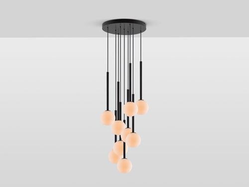 Opal Ball Cluster Ceiling Light in Charcoal Grey