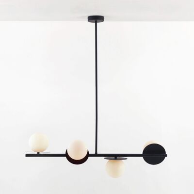 Opal Disk Ceiling Light in Charcoal