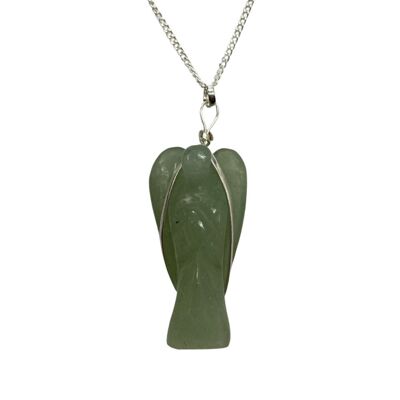 Crystal Angel Pendant, 3-4cm, Green Aventurine