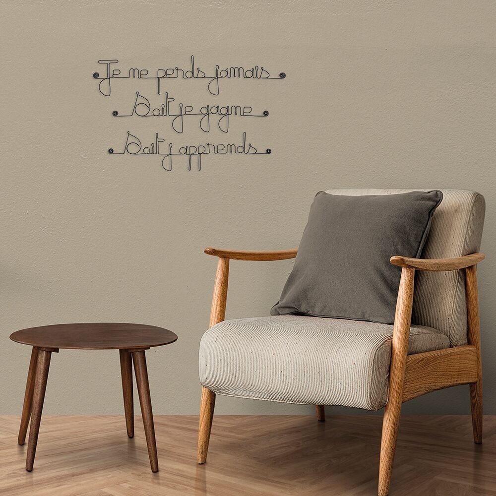 Decoración de pared de alambre - Cita de Nelson Mandela "Nunca pierdo, o gano o aprendo" - para fijar - Joyería de pared