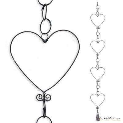 Guirnalda de alambre - Corazón - Gris - para colgar - Regalo Día de la Madre / San Valentín