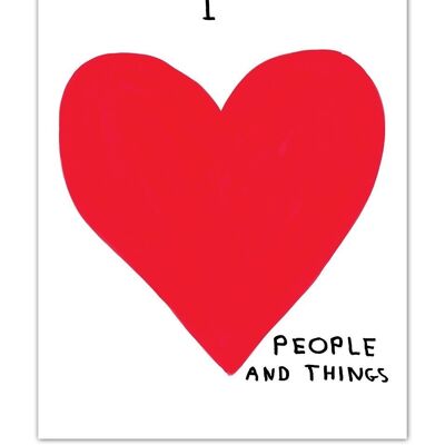 Cartolina - Divertente stampa A6 - Amo le persone