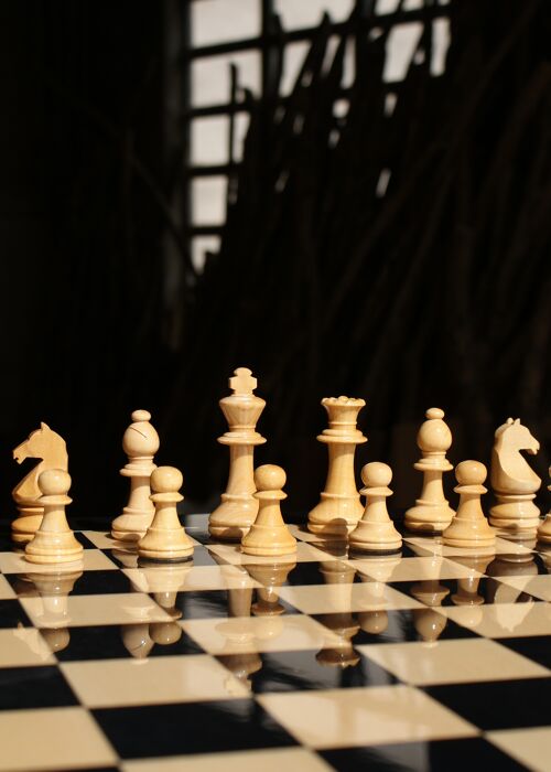 Piezas de ajedrez Staunton Europa nº 5 - NEGRO BRILLANTE