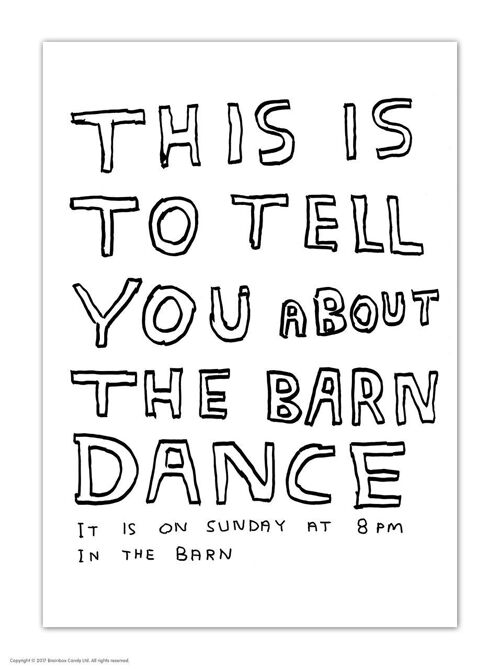 Postcard - Funny A6 Print - Barn Dance