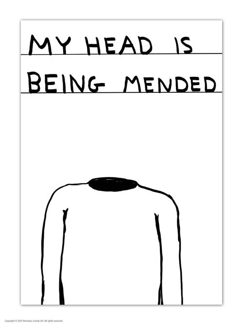 Postcard - Funny A6 Print - Head Is Being Mended