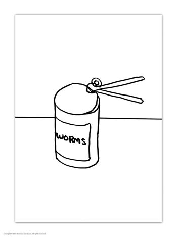 Carte postale - Impression A6 amusante - Can Of Worms 1