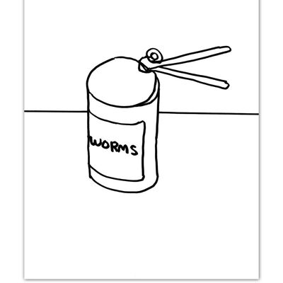Postal - Impresión A6 Divertida - Can Of Worms