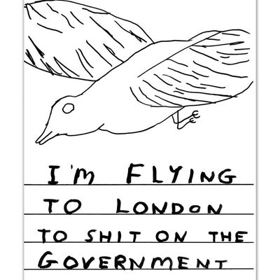 Cartolina - Divertente stampa A6 - Merda sul governo