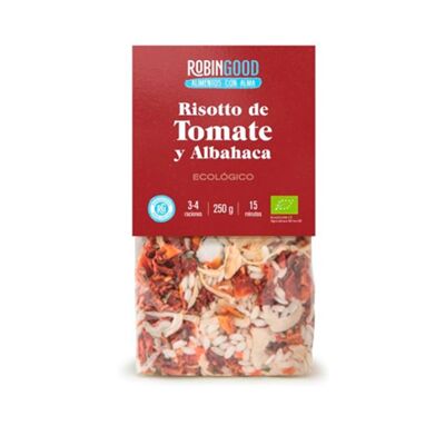 Risotto de tomate y albahaca