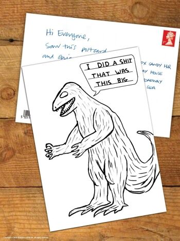 Carte postale - Impression A6 amusante - Merde de dinosaure 4