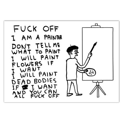 Postcard - Funny A6 Print - Painter