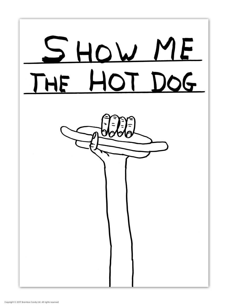 Cartolina - Divertente stampa A6 - Fammi vedere l'hot dog