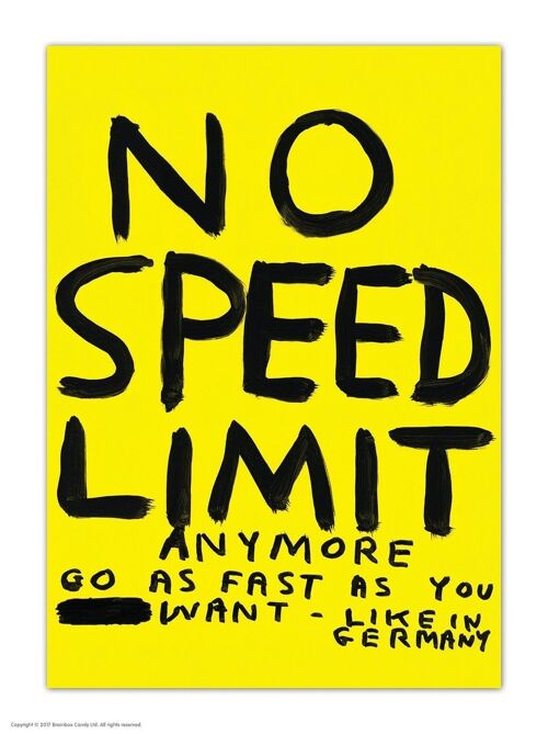 Postcard - Funny A6 Print - No Speed Limit
