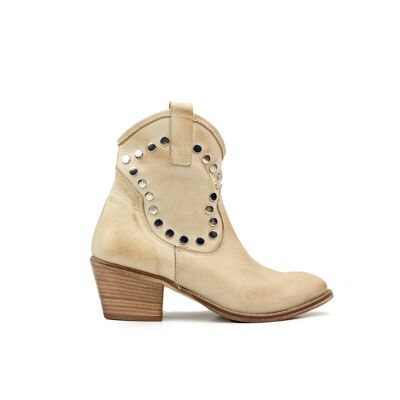 Ankle Boots Texan Style Victoria in Taupe Color