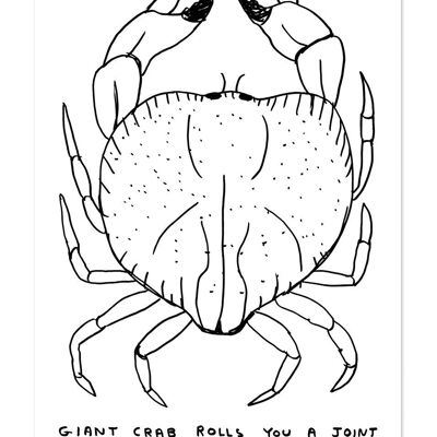Carte Postale - Impression A6 Amusante - Crabe Géant
