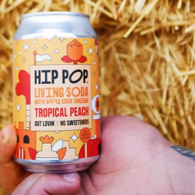 Hip Pop Living Soda – Mélange de saveurs végétaliennes époustouflantes – 24 x 300 ml Boisson non alcoolisée Living Soda