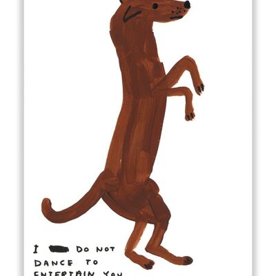 Postkarte - Lustiger A6-Druck - Tanzender Hund