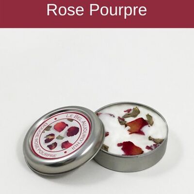 Bougie métal 65g - Parfum Rose Pourpre