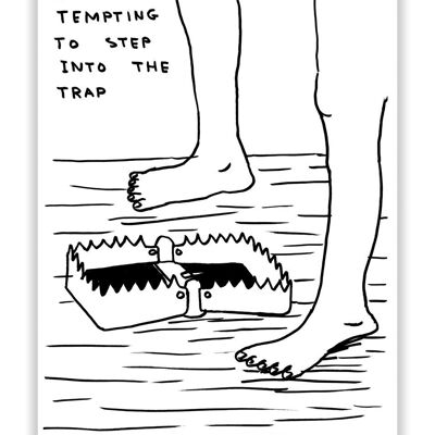 Postcard - Funny A6 Print - Step Into Trap