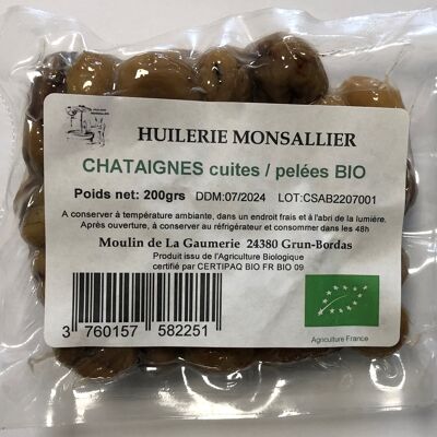 Châtaignes cuites & pelées France sachets 200g