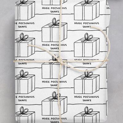 Giftwrap - Funny Wrapping Paper Huge Poisonous Snake **Pack of 2 Sheets Folded**