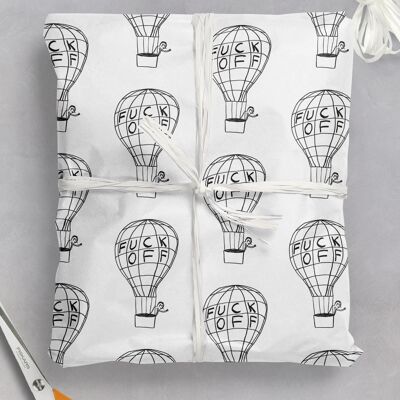 Giftwrap - Funny Wrapping Paper Fuck Of Balloon **Pack of 2 Sheets Folded**