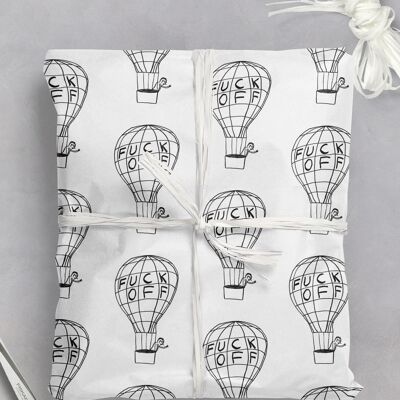 Giftwrap - Funny Wrapping Paper Fuck Of Balloon **Pack of 2 Sheets Folded**