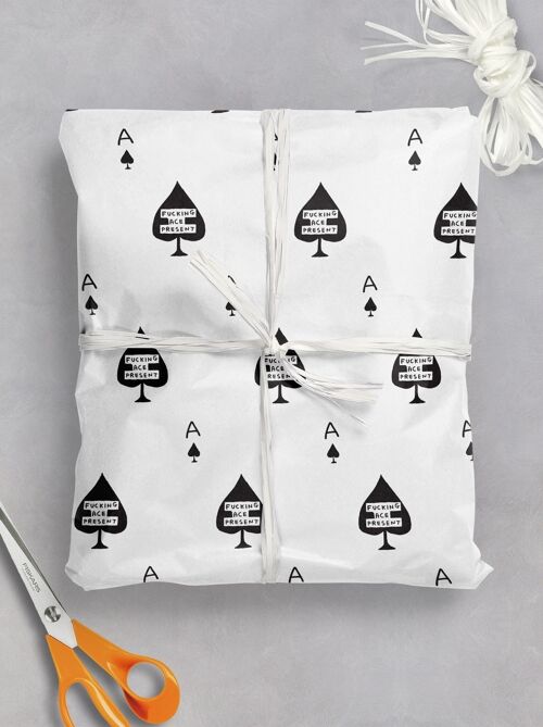 Giftwrap - Funny Wrapping Paper Fucking Ace Present **Pack of 2 Sheets Folded**