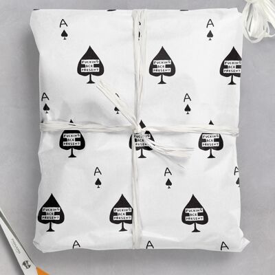 Giftwrap - Funny Wrapping Paper Fucking Ace Present **Lot de 2 Feuilles Pliées**