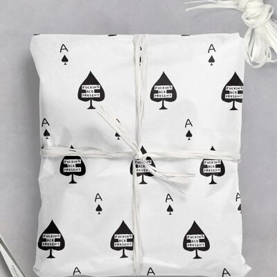 Giftwrap - Papel de regalo divertido Fucking Ace Present **Paquete de 2 hojas plegadas**
