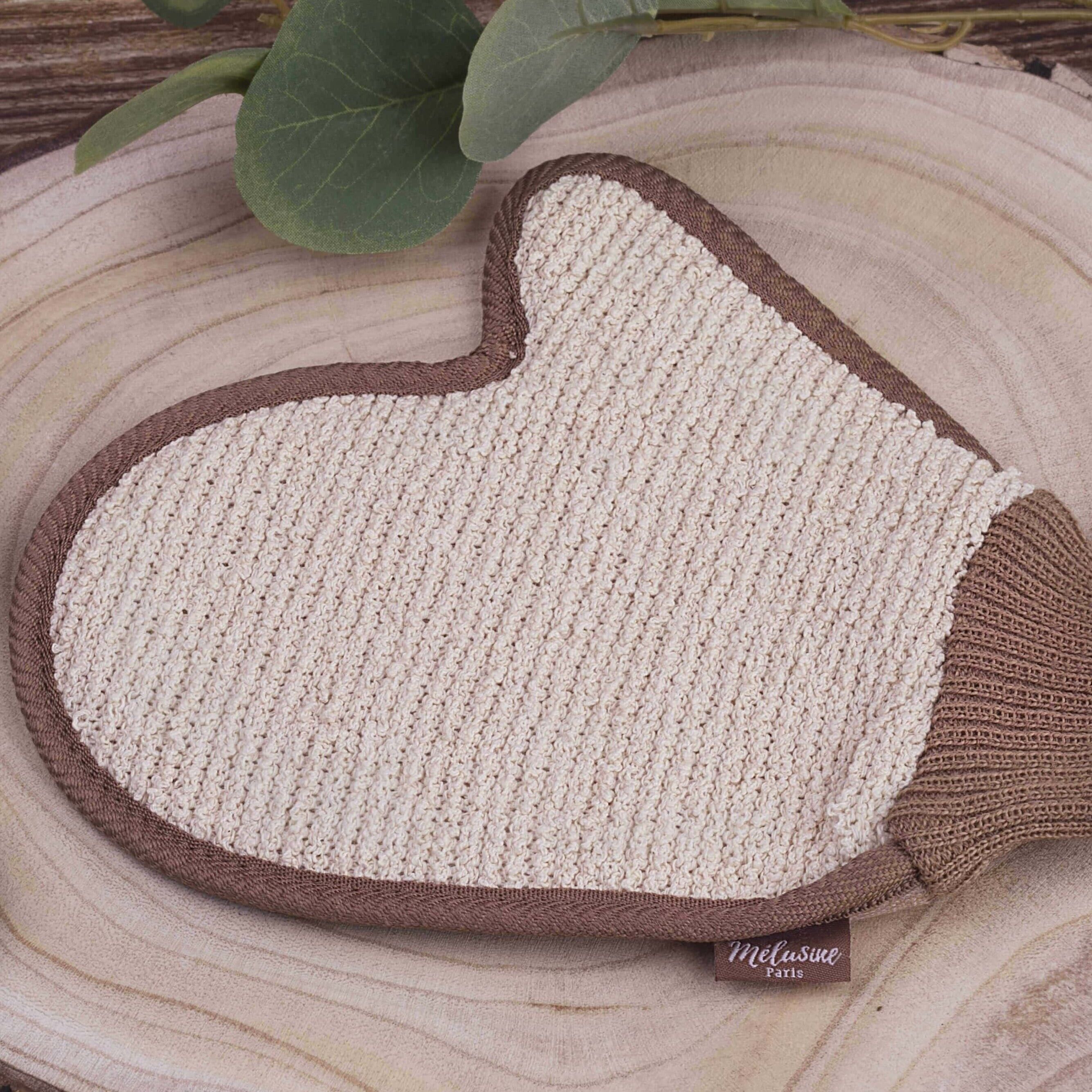 Guanto esfoliante in canapa a doppia faccia