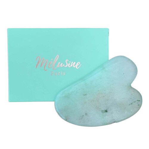 Gua Sha Quartz Rose, Jade Bleue ou Verte - Vert Jade