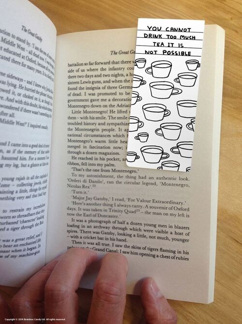 Bookmark - Funny Gift - Too Much Tea Magnetic Bookmark