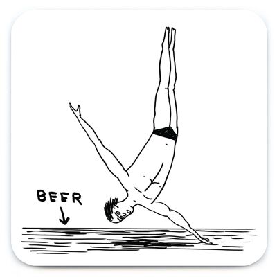 Coaster - Funny Gift - Beer Diver