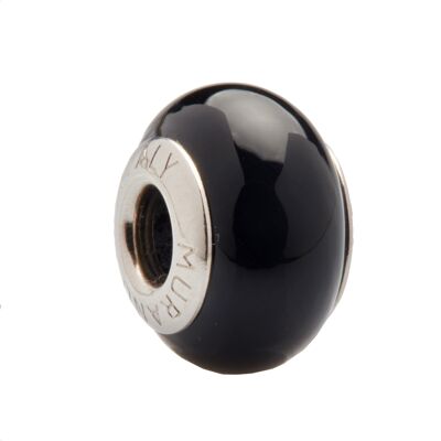 Murano Bead and Sterling Silver 925 mm Black color valid for all brands manufactured in Italy 1.4x0.95 cm - mod 18-146