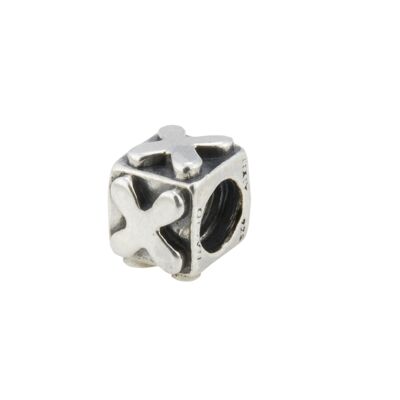 Perle aus 925er Sterlingsilber gültig für alle Marken handpoliert 1,1 x 1 cm - Mod 1-X