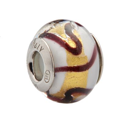 Perle en Argent Massif 925mm et Verre de Murano Les Charms Paris - mod 18-111