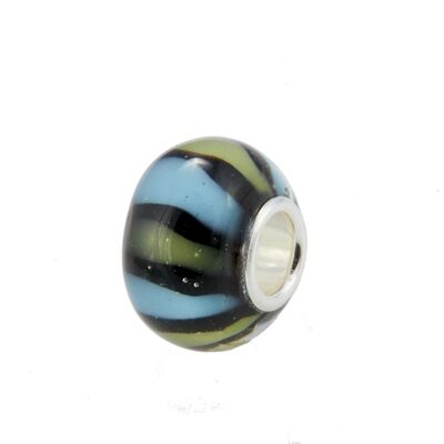 925 mm Perle aus Sterlingsilber und Muranoglas Les Charms Paris 1,3 x 0,75 cm - Mod 11-101