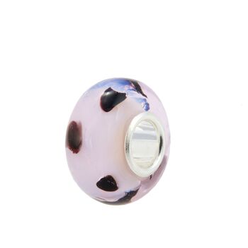 Perle en Argent Massif 925 mm et Verre de Murano Les Charms Paris 1,3 x 0,75 cm - mod 11-131
