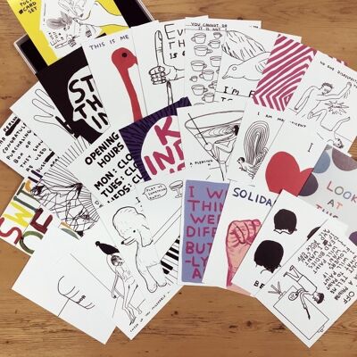 Postales (en caja de regalo) - Divertido juego de postales - 24 diseños (juego 1)