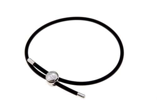 Pulsera De Caucho Negro Con Cierre Ajustable De 925 Mm De 16-20 Cm - mod ADJ-RB-05