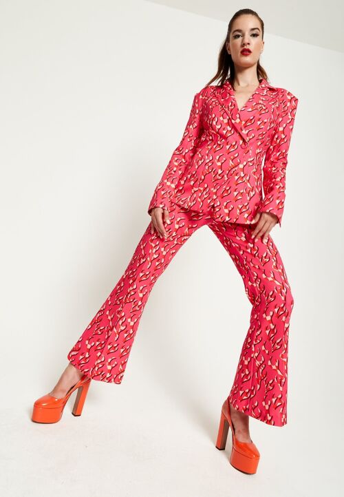 HOUSE OF HOLLAND PINK FLAME CLASHING COLOURS SUIT BLAZER