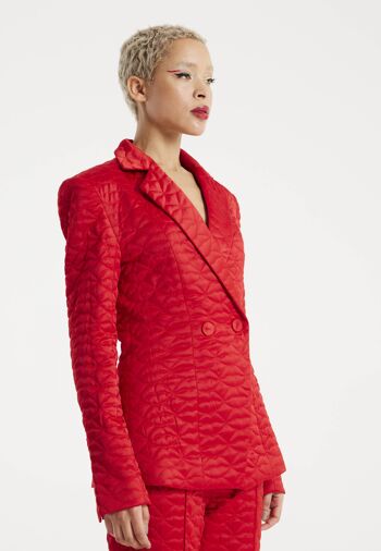 HOUSE OF HOLLAND BLAZER DE COSTUME COEUR MATELASSÉ ROUGE 2