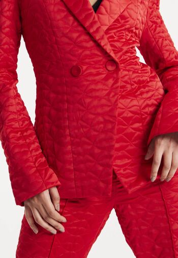 HOUSE OF HOLLAND BLAZER DE COSTUME COEUR MATELASSÉ ROUGE 4