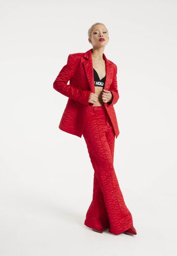 HOUSE OF HOLLAND BLAZER DE COSTUME COEUR MATELASSÉ ROUGE 5