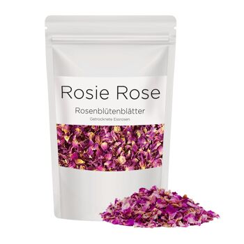 Pétales/feuilles de rose de Damas en 50g & 25g - pétales de rose comestibles, garniture, décoration de gâteau comestible, 100% naturel, intense en goût et odeur 15