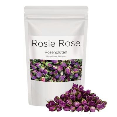 Damaszener Rosenblüten/blätter in 50g & 25g - essbare Rosenblüten, Topping, essbare Torten & Kuchen Dekoration, 100% natürlich, geschmacksintensiv & geruchsintensiv