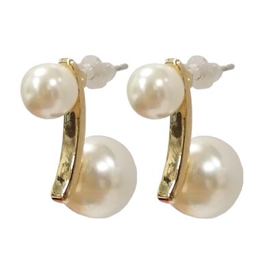 Boucles d'oreilles perles - or