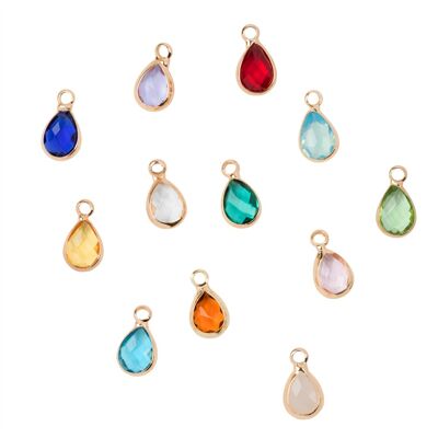 Monthly stones set 12 pcs - gold