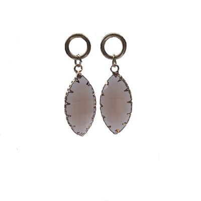 Kirstal earring oval - taupe